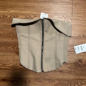 Popular SOLD OUT Zara linen strapless top